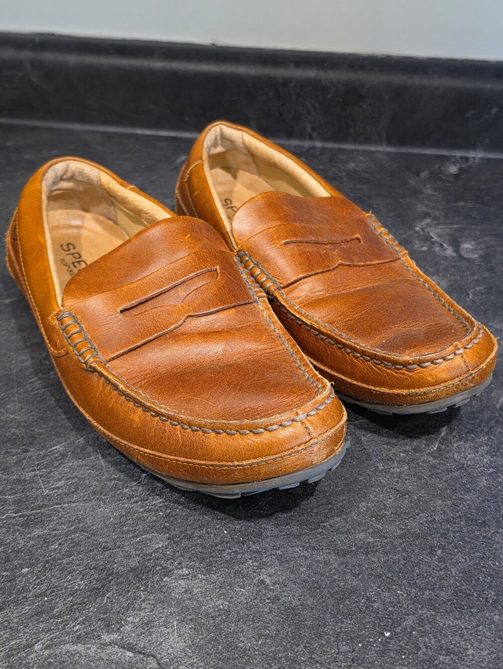 Sperry Men's Classic Penny Loafers in Cognac Brown Size 10